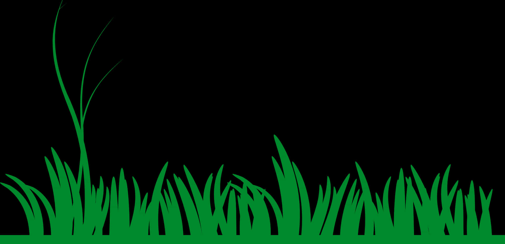 Green Grass Silhouette Black Background PNG