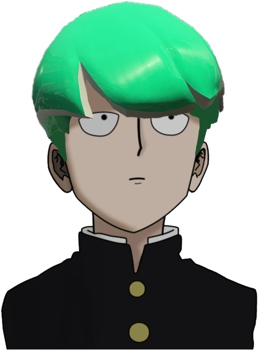 Green Haired Anime Character PNG