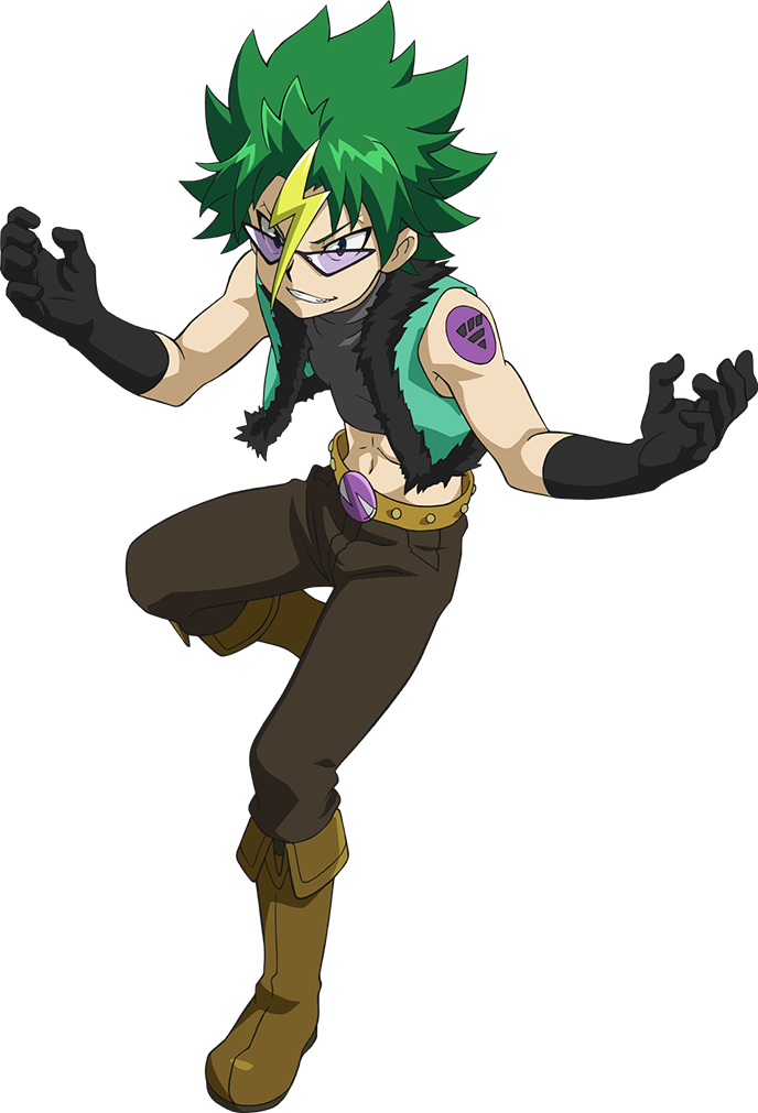 Green Haired Anime Character Beyblade PNG