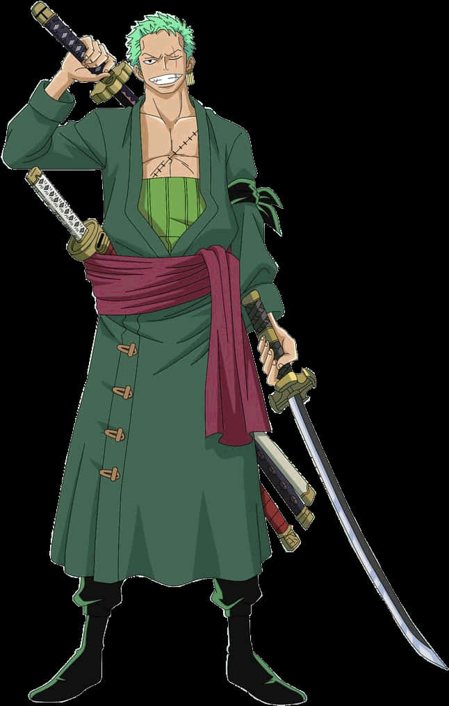 Download Green Haired Swordsman Anime Character | Wallpapers.com