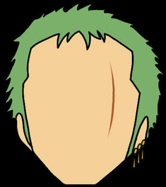 Green Haired_ Anime_ Character_ Vector PNG