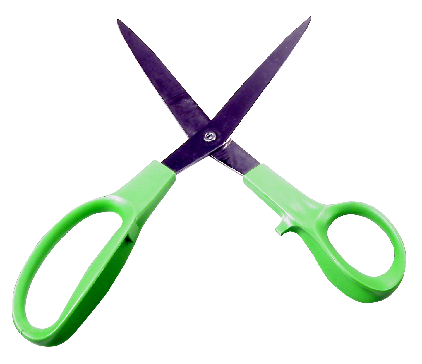 Green Handled Scissors Open PNG