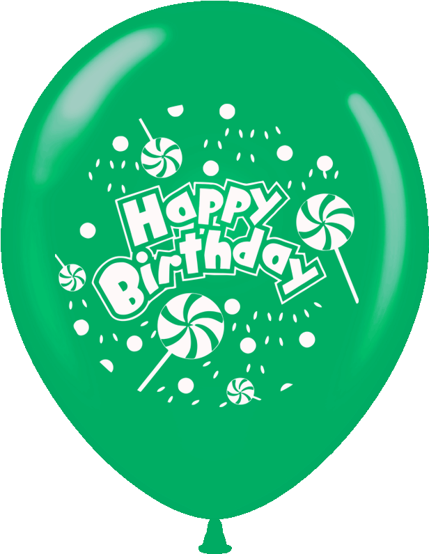 Green Happy Birthday Balloon PNG