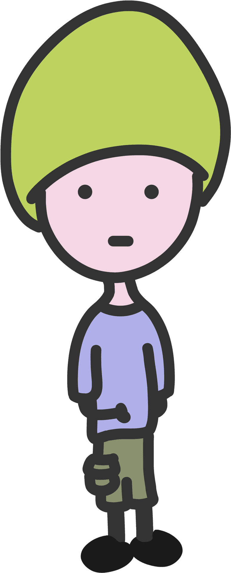 Green Hat Cartoon Character PNG