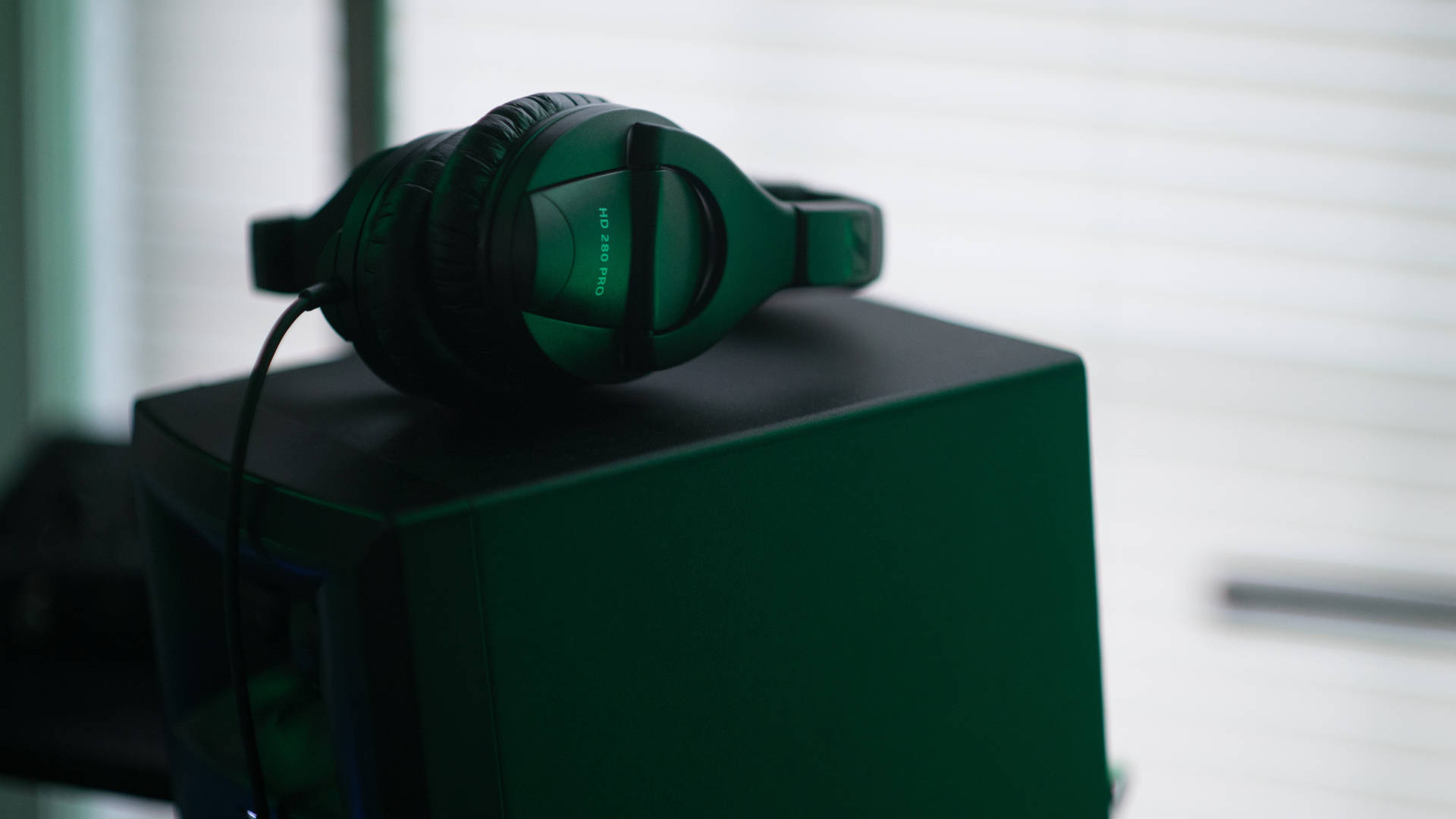 Green Headphoneson Speaker SVG