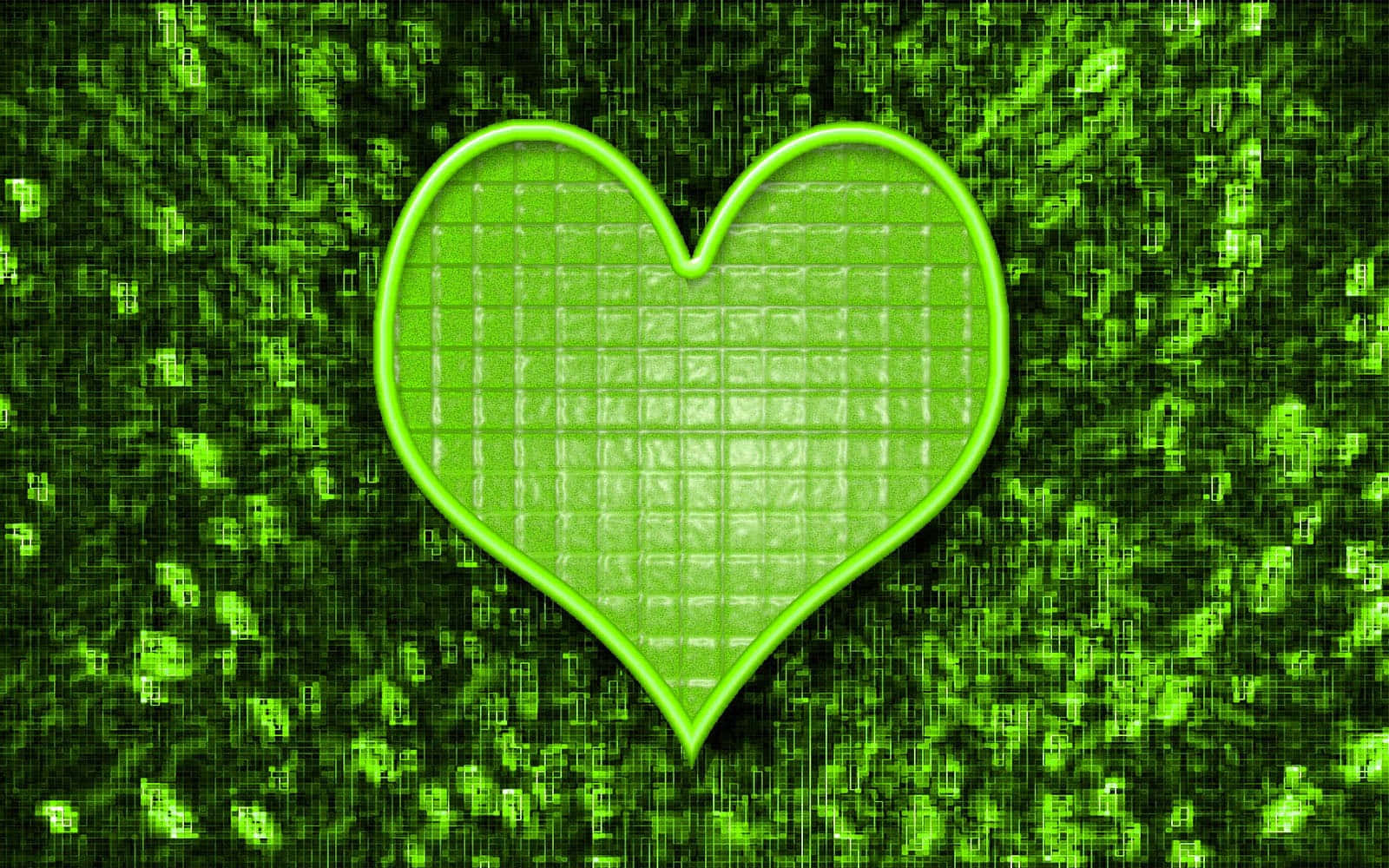 Vibrant Green Heart on a Textured Background