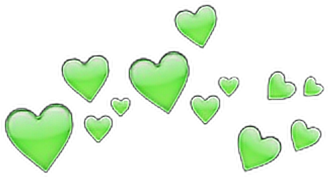 Green Heart Crown Graphic PNG