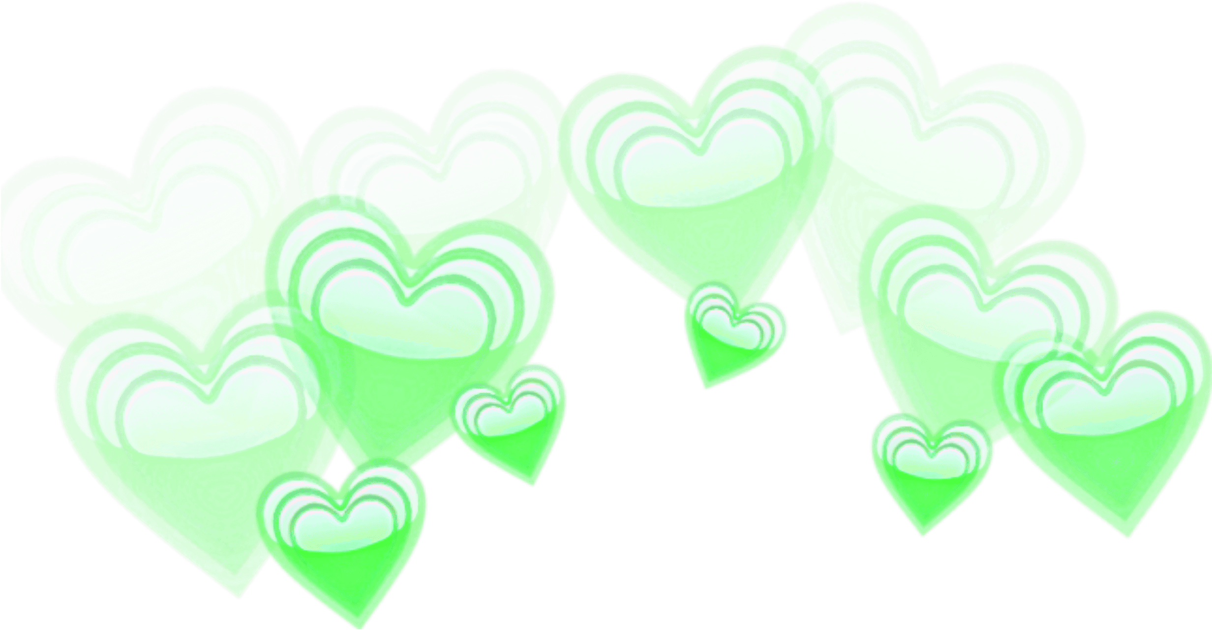 Green Heart Crown Overlay PNG