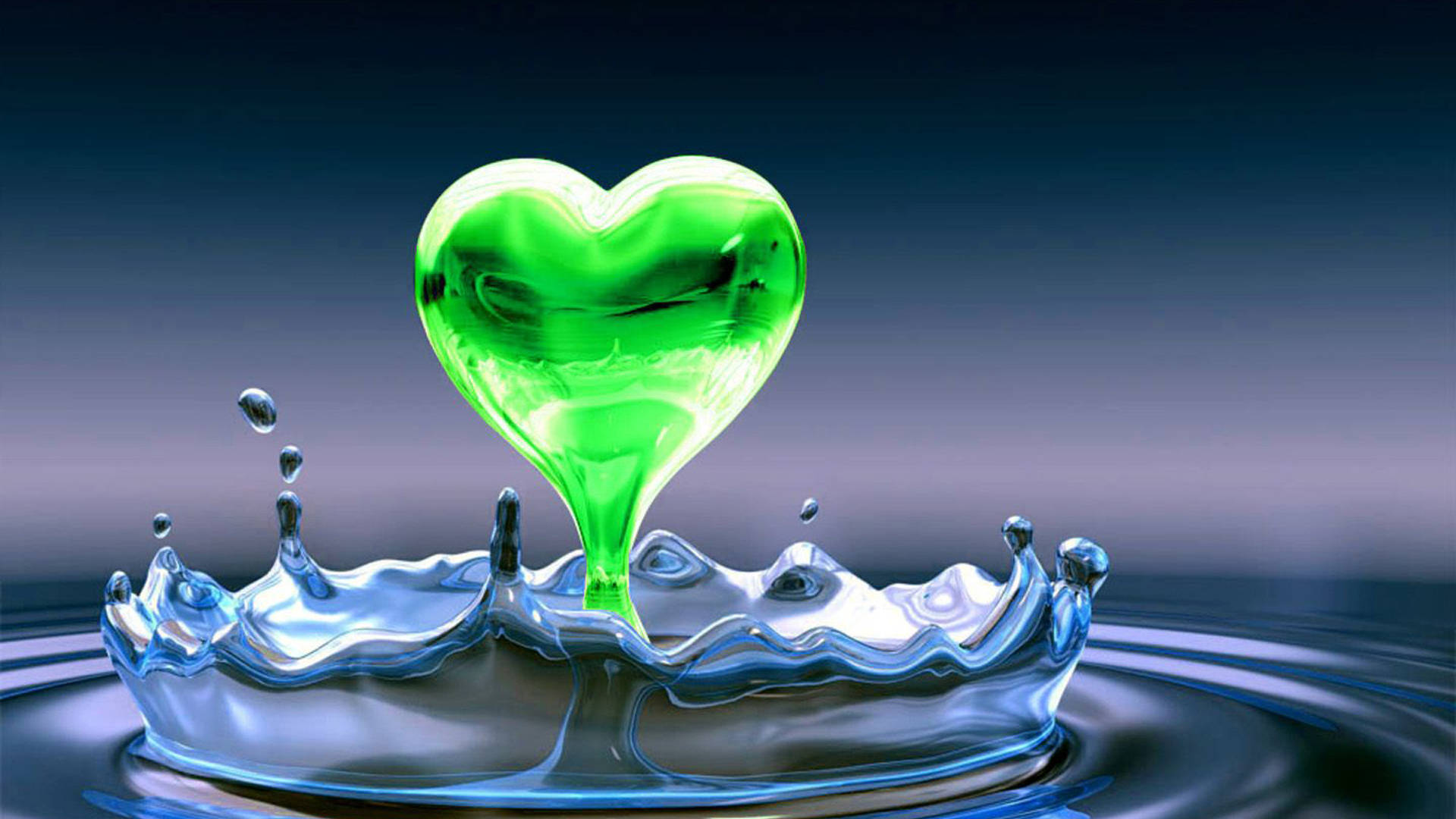 Green Heart Droplet Wallpaper