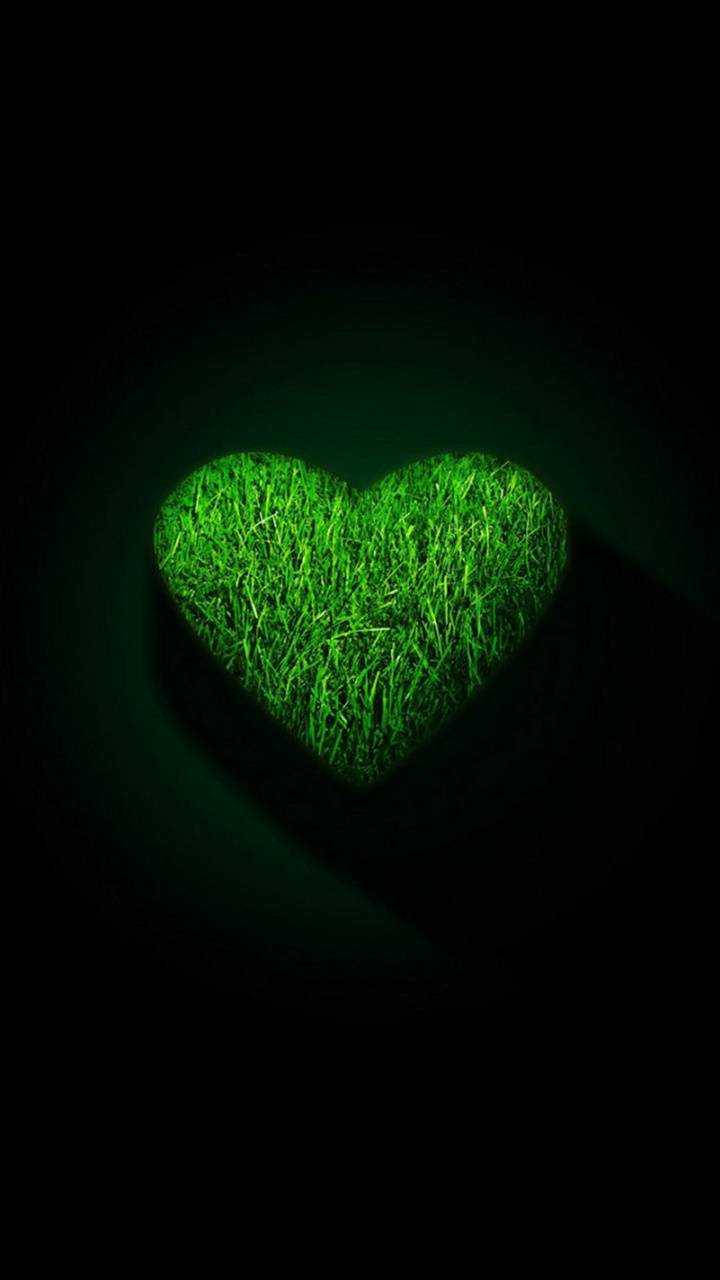 Green Heart Grass Wallpaper
