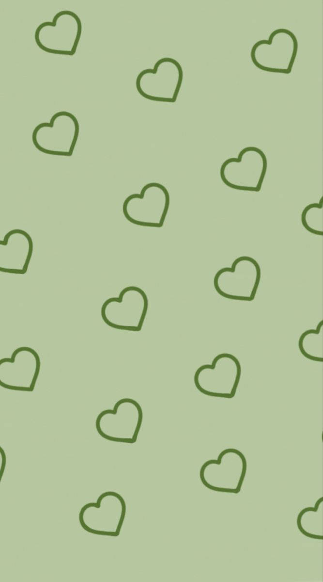 Green Heart Lining Wallpaper