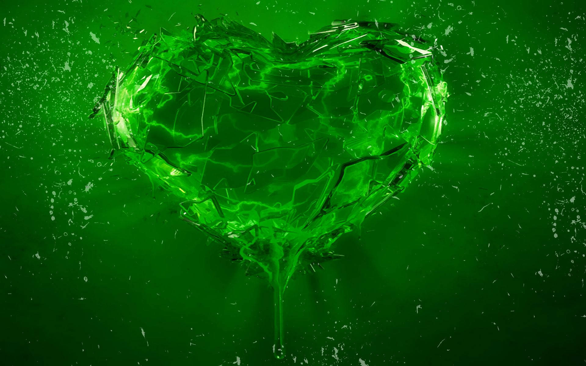 Líquidode Corazón Verde Fondo de pantalla
