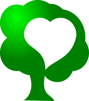 Green Heart Tree Graphic PNG