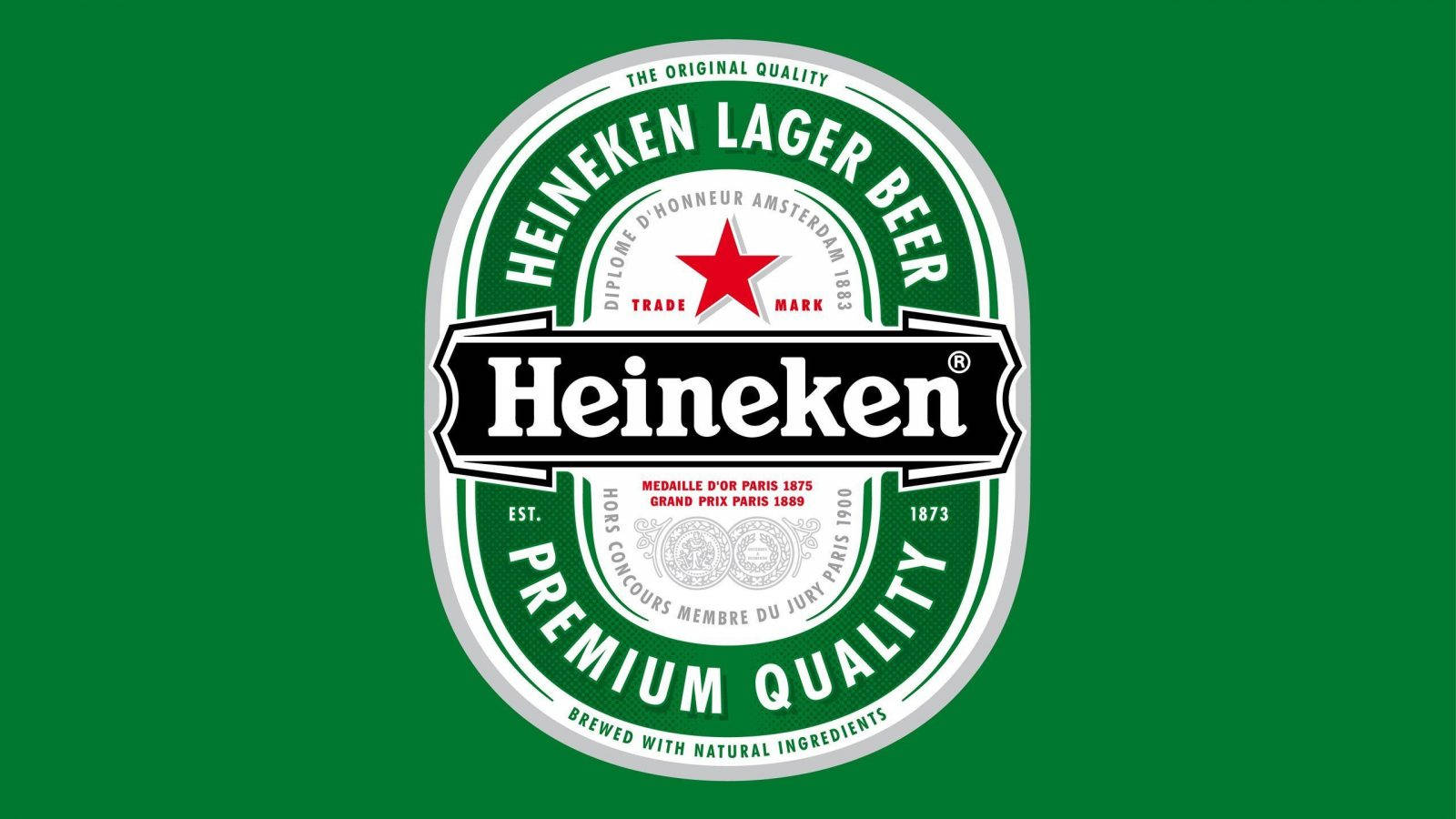 Logode Cerveza Heineken Lager Verde. Fondo de pantalla