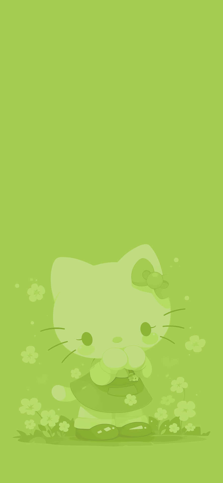 Green Hello Kittyi Phone Wallpaper Wallpaper