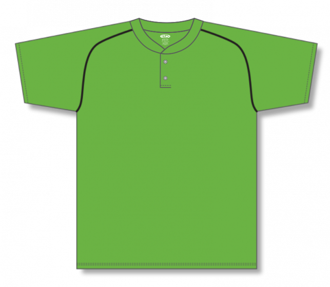 Green Henley Neck T Shirt Template PNG