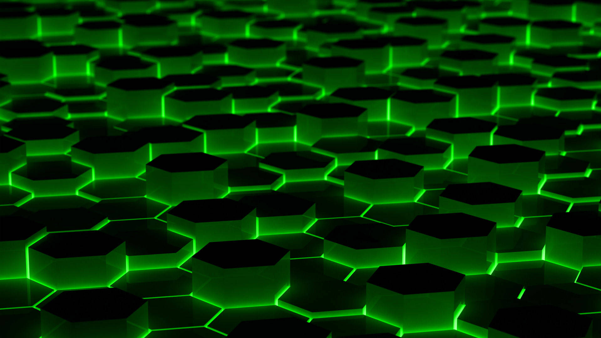 Green Hexagon Abstract