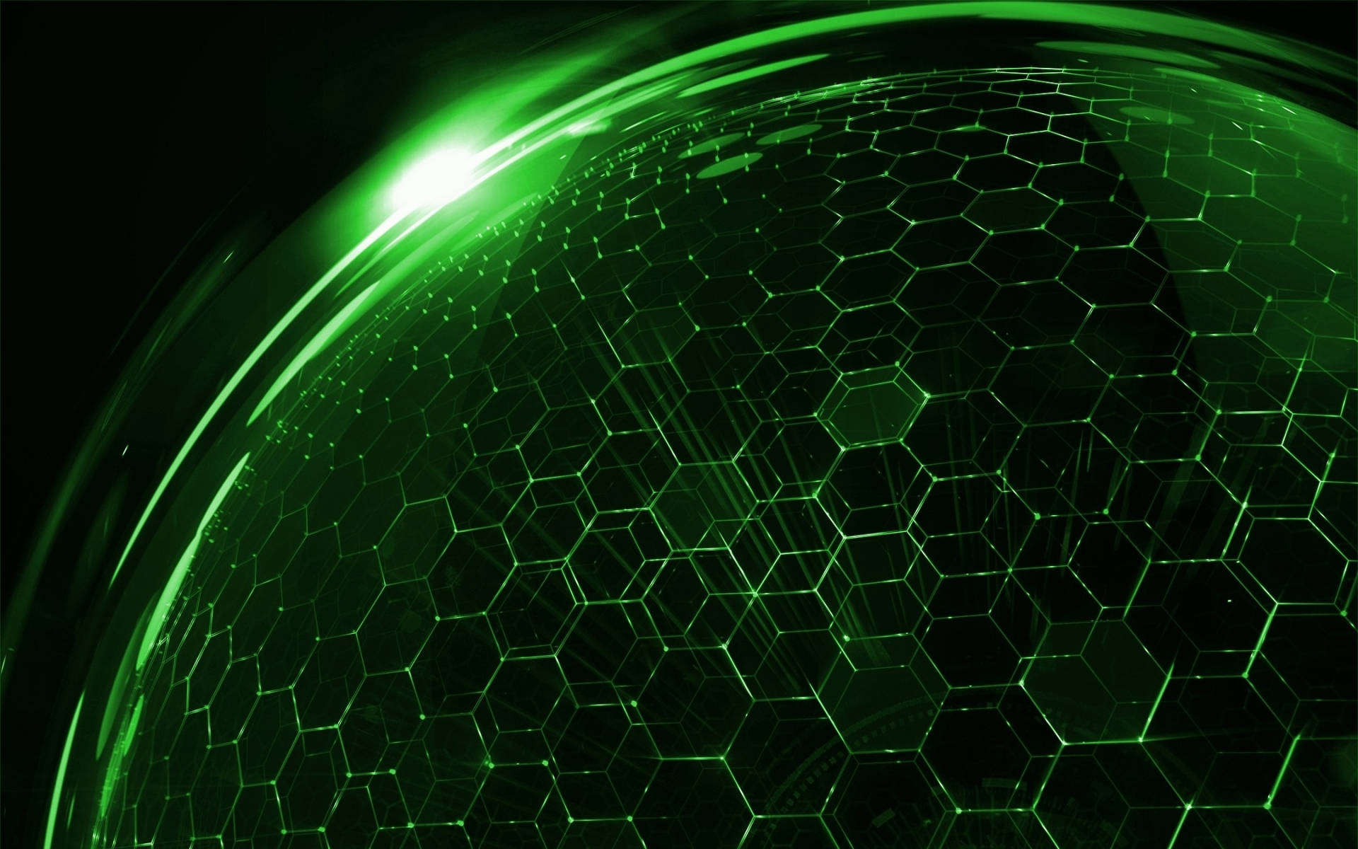Grøn Hexagon Sphere Wallpaper