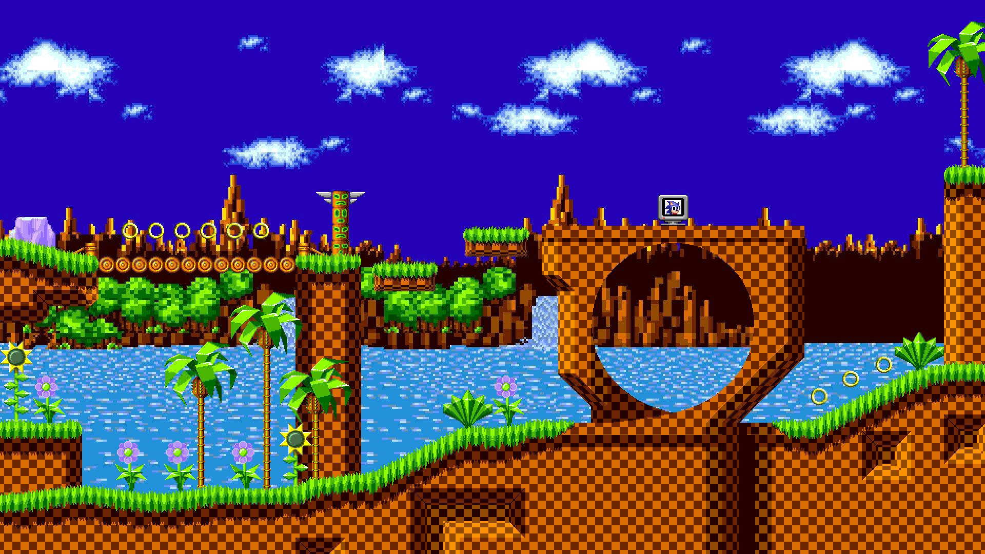 Green Hill Zone With A Loop Obstacle Wallpaper