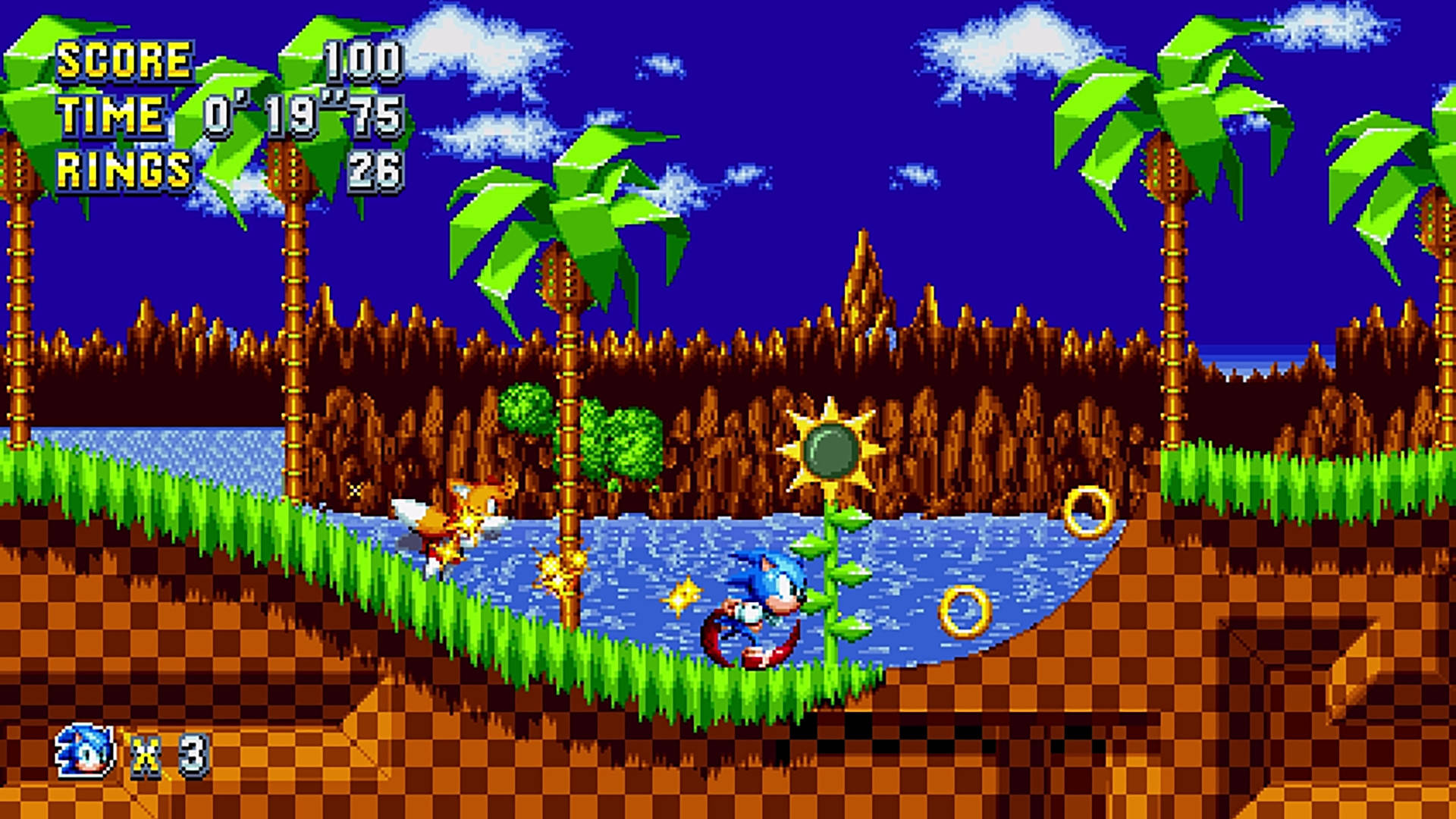 Tails And Sonic In Green Hill Zone Wallpaper
