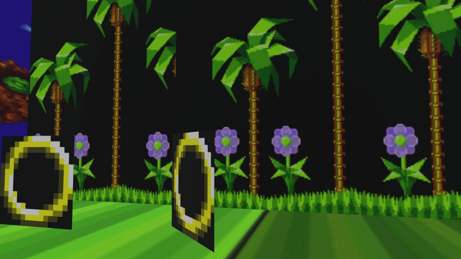 Green Hill Zone With Purple Flowers Wallpaper
