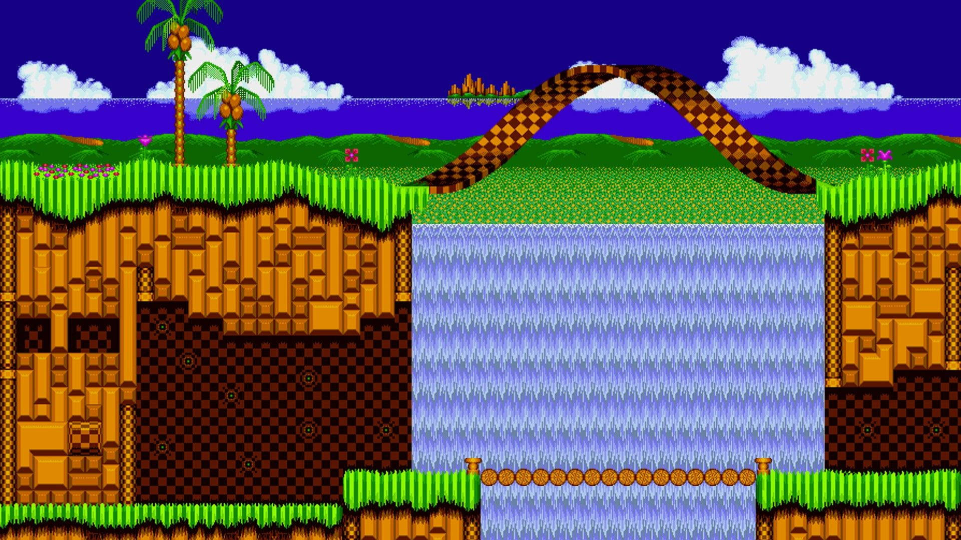 Download Green Hill Zone With A Loop Obstacle Wallpaper