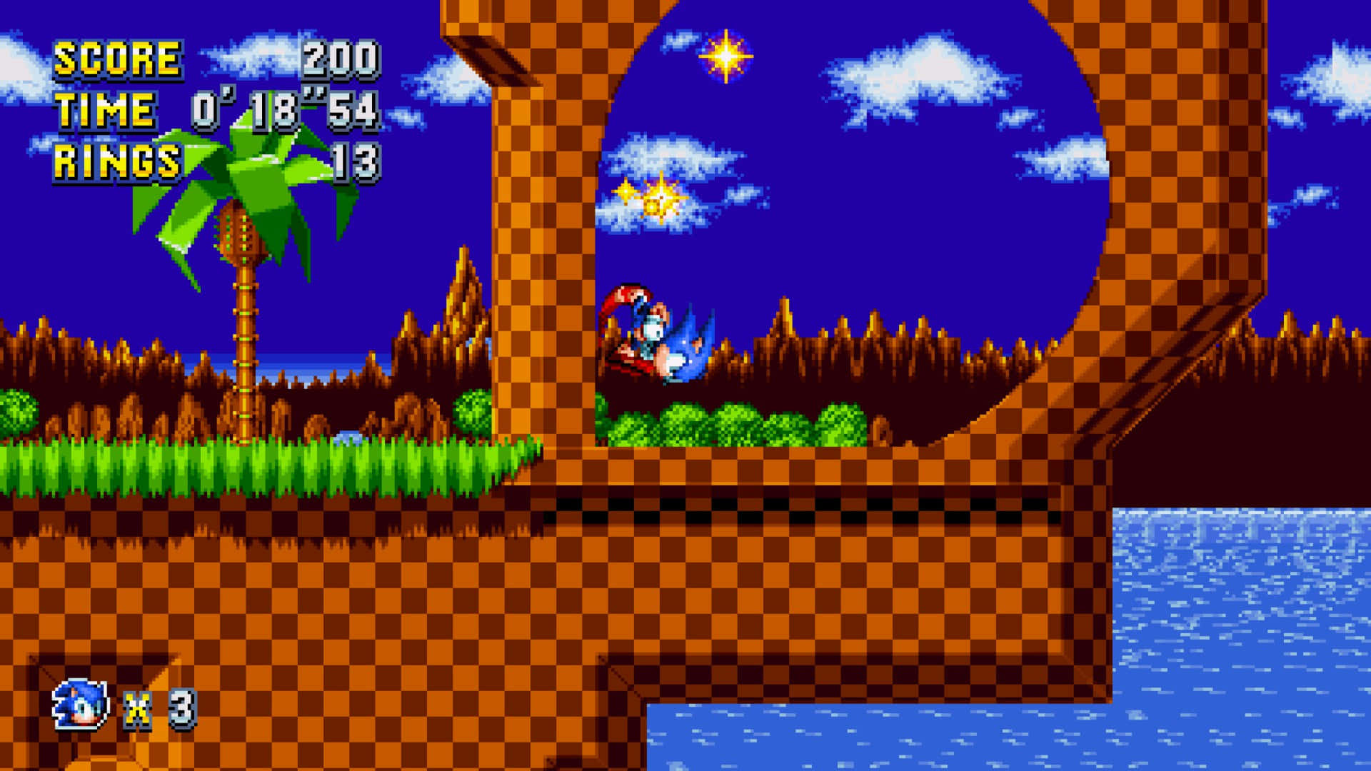 Download Green Hill Zone With A Loop Obstacle Wallpaper