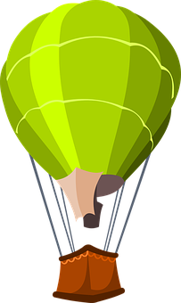 Green Hot Air Balloon Illustration PNG