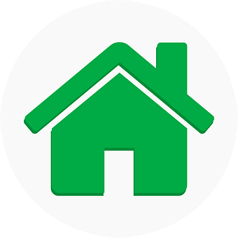 Green House Icon Circle Background PNG