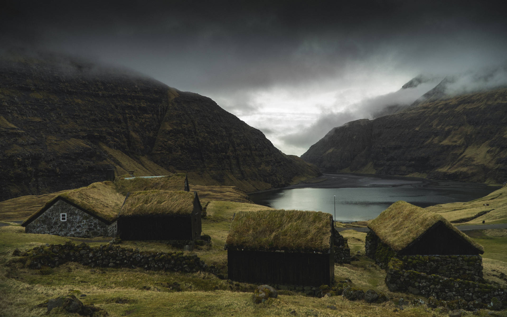 Green Houses At Faroe Islands
