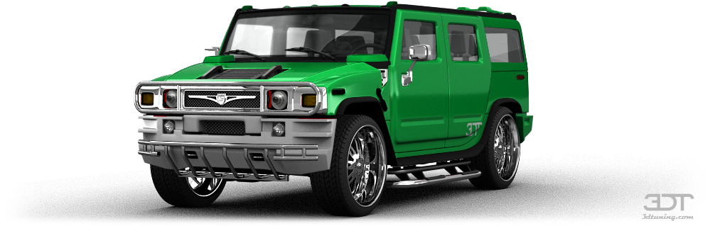 Green Hummer S U V Profile View PNG