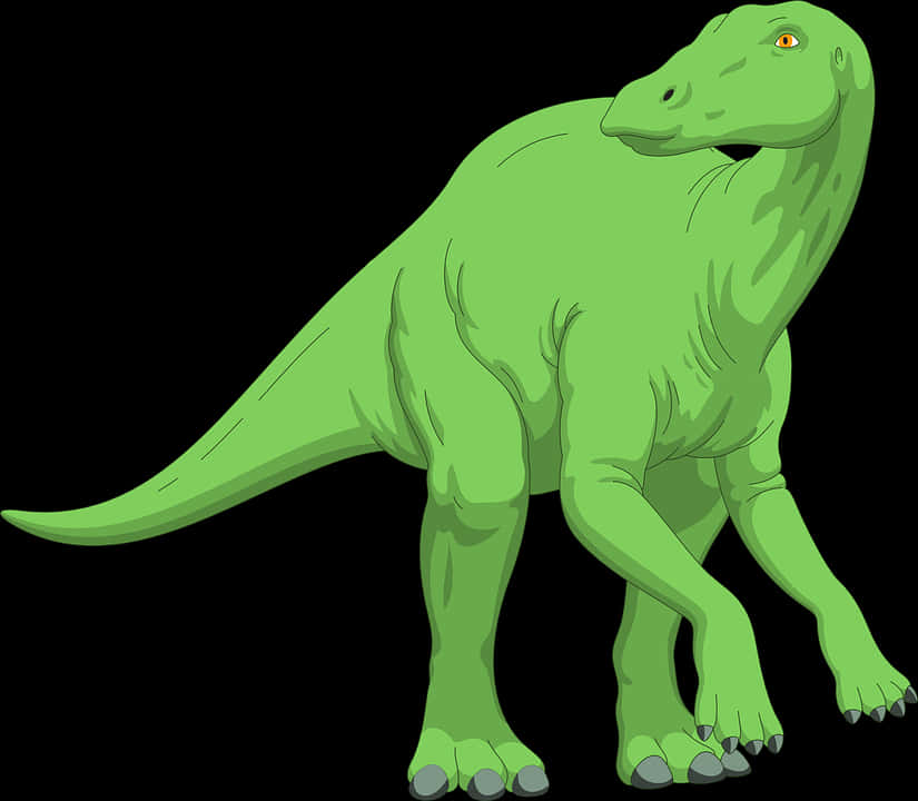 Green_ Iguanodon_ Dinosaur_ Illustration PNG