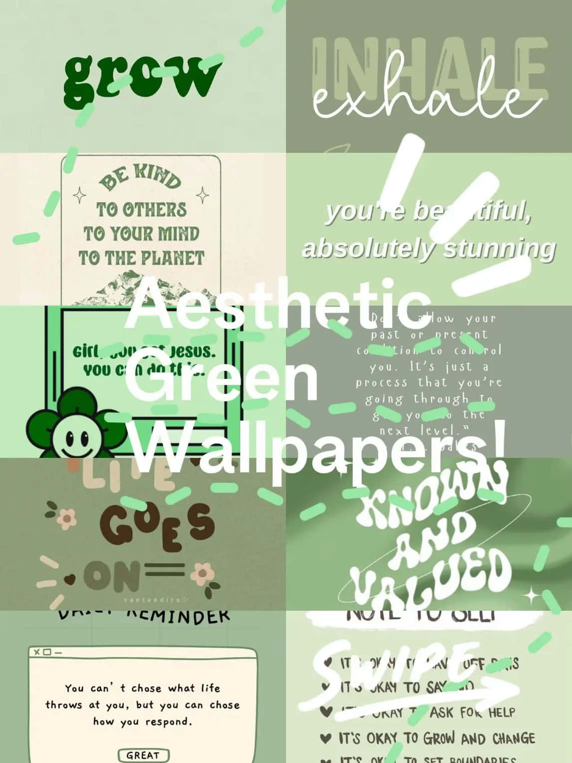 Green Inspiration Collage Wallpaper Wallpaper