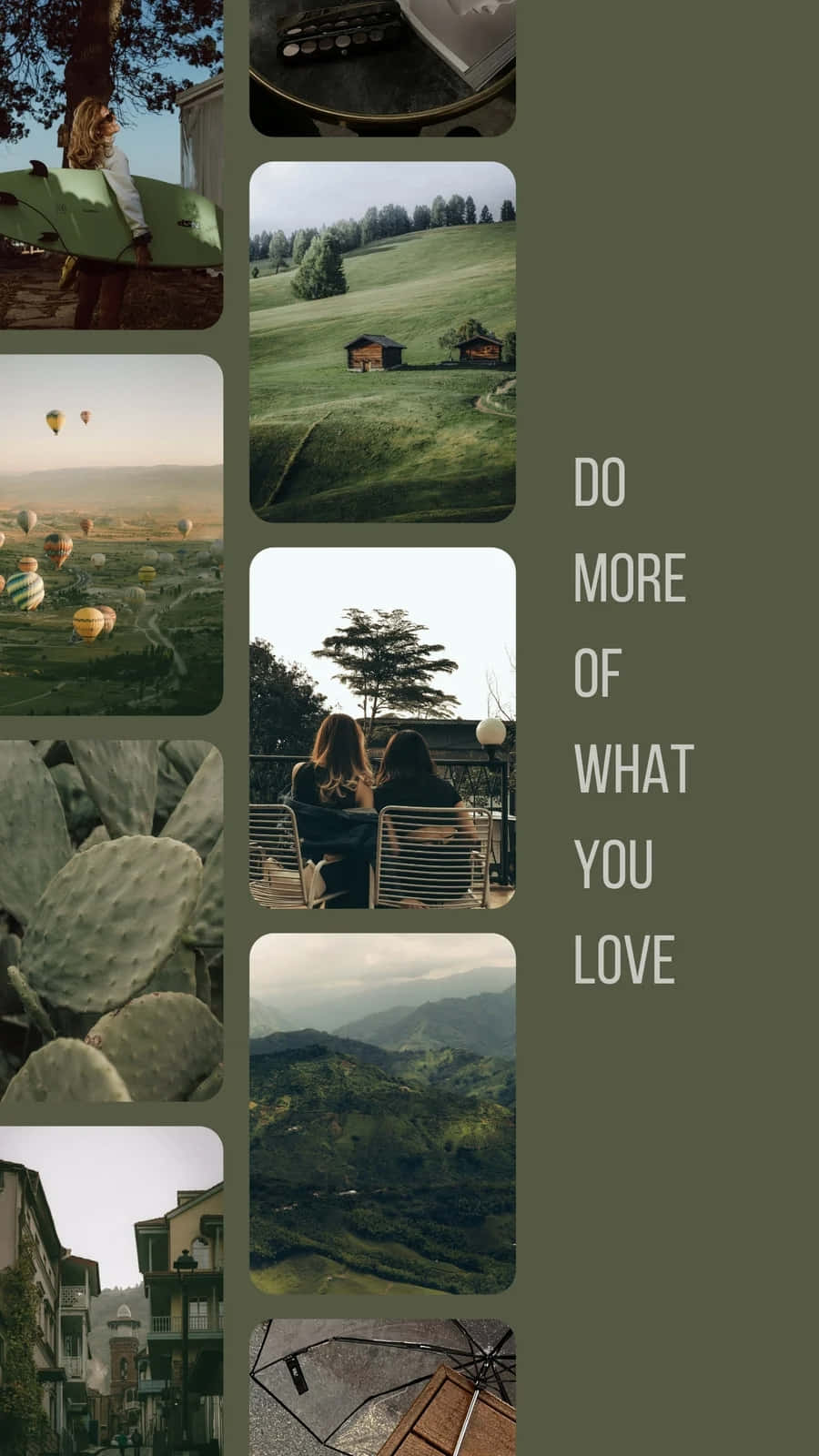Green Inspired Collage Motivation Wallpaper