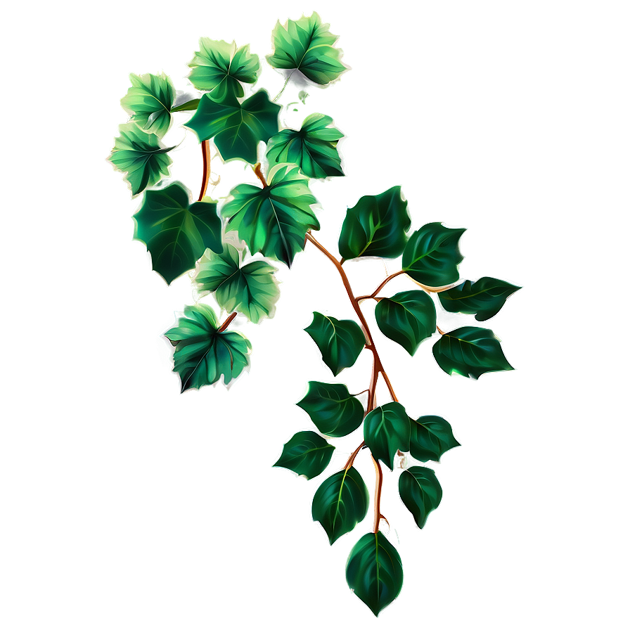 Green Ivy Vine Illustration PNG