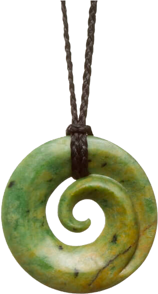 Green Jade Spiral Pendant PNG
