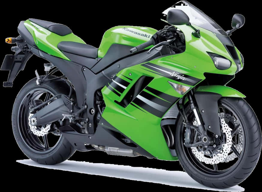 Green Kawasaki Ninja Motorcycle PNG