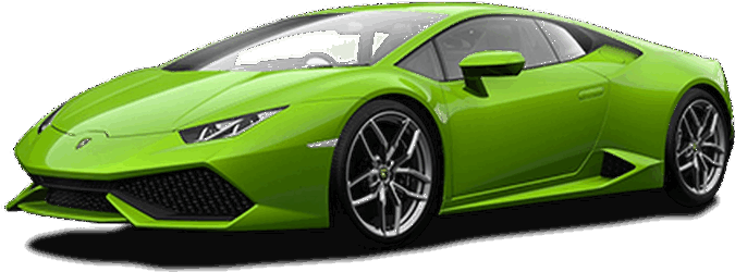 Green Lamborghini Huracan Evo Side View PNG