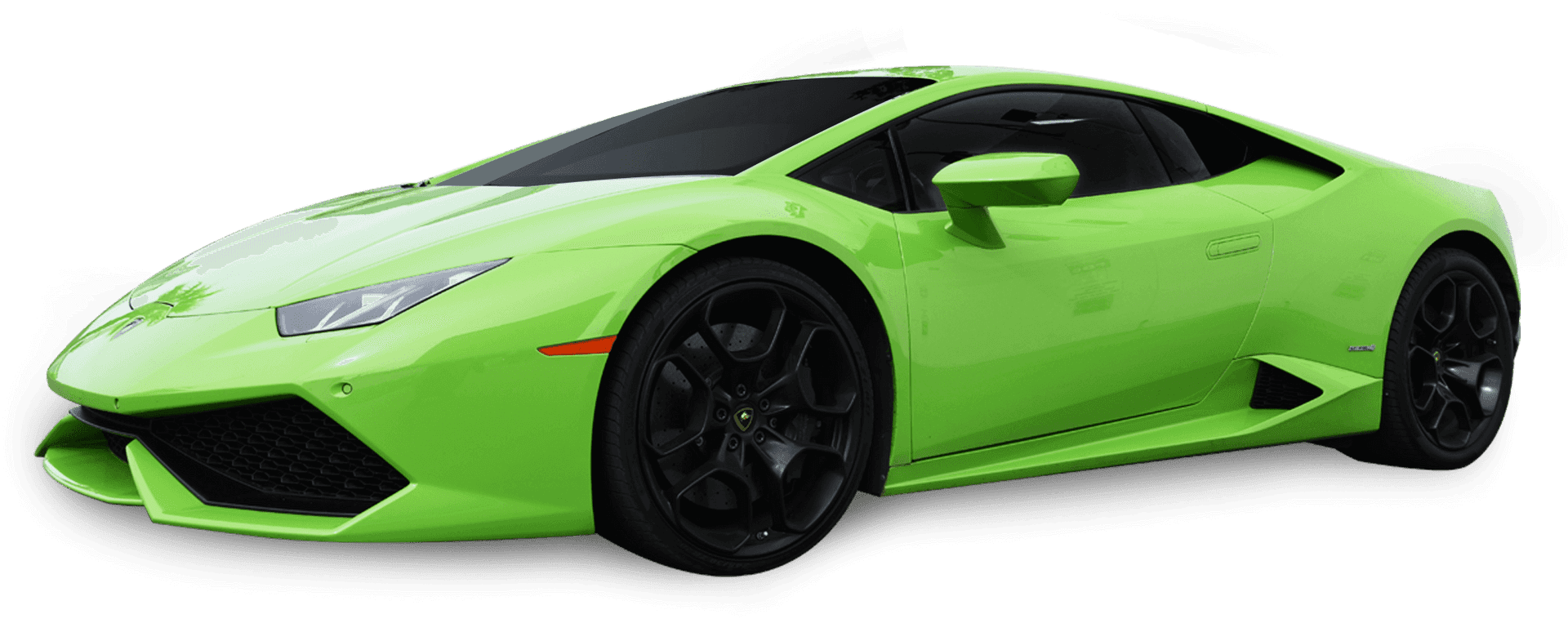 Green Lamborghini Huracan Side View PNG