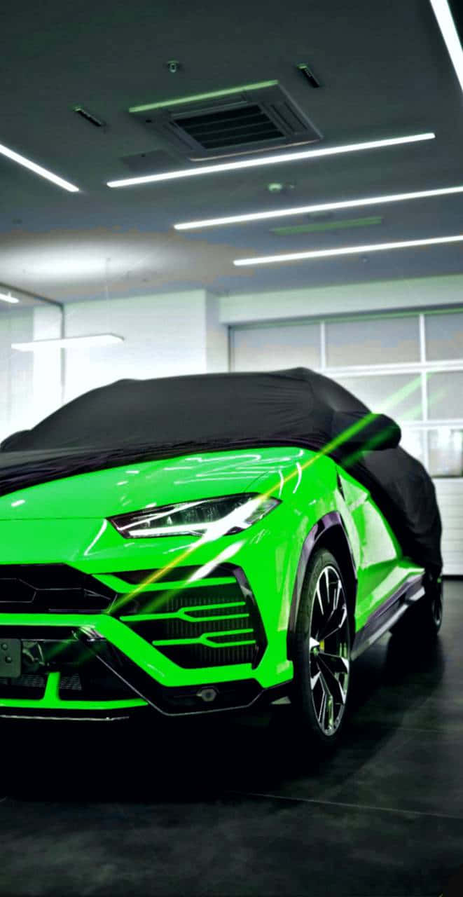 Lås din luksus op med det grønne Lamborghini iPhone tema! Wallpaper