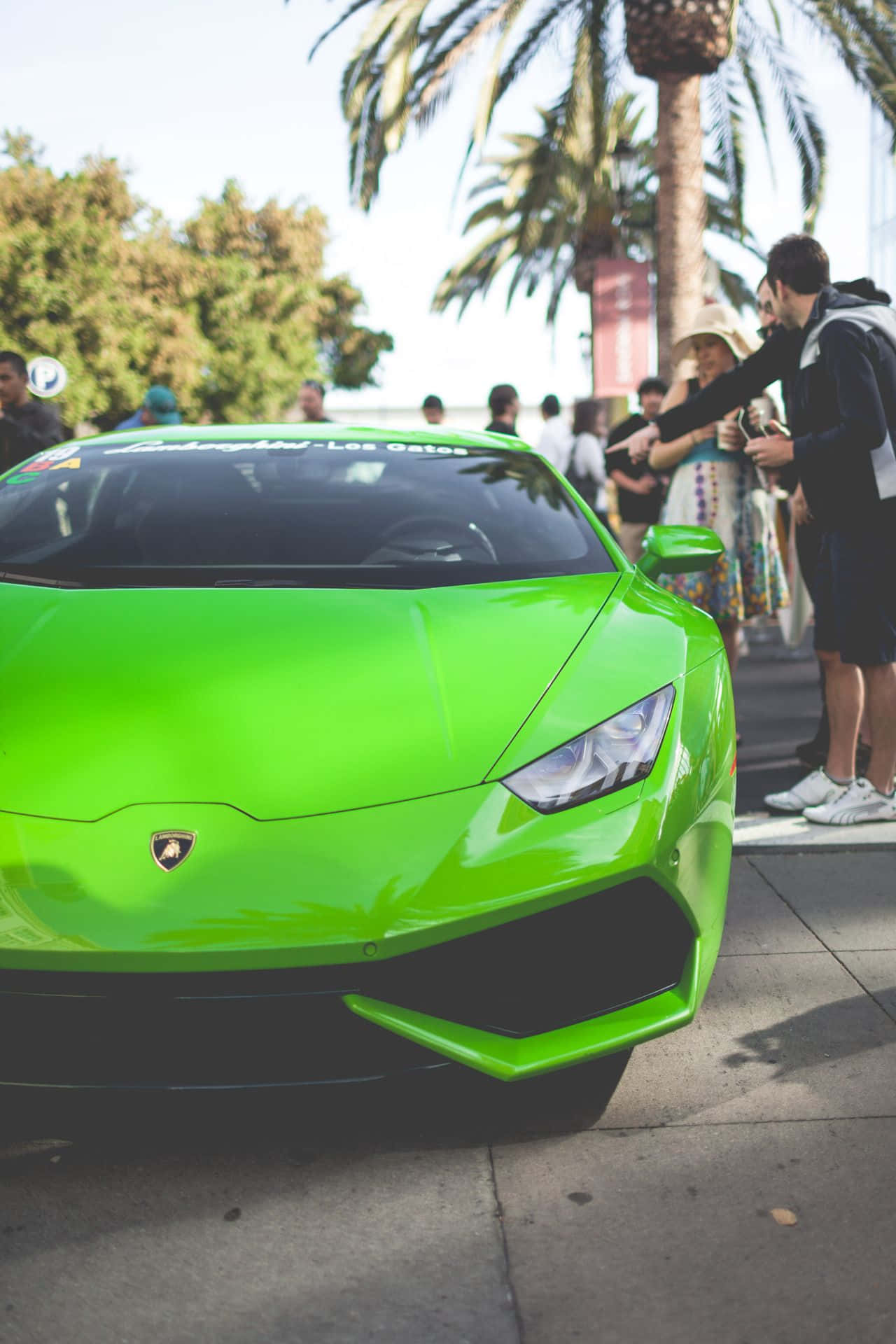 Et udsøgt grønt Lamborghini skabt til iPhone. Wallpaper