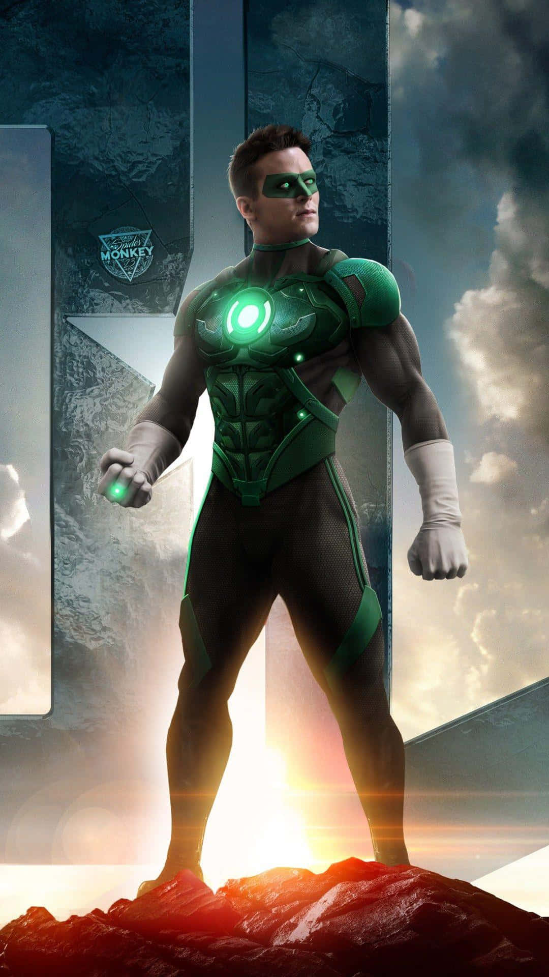 The strength of will of the powerful Green Lantern!