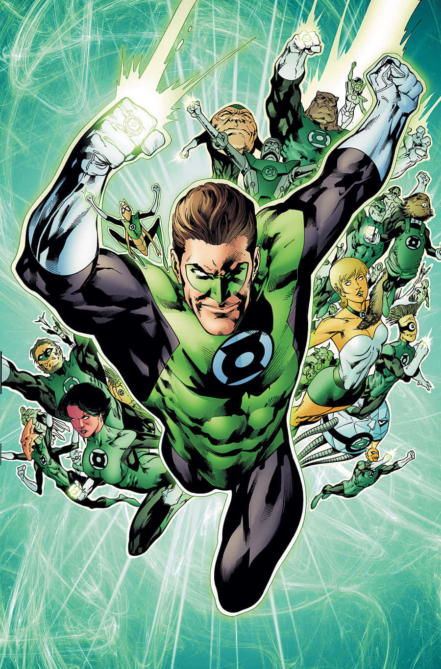 "Ferocious yet full of courage, the Green Lantern stands fearless in the night"