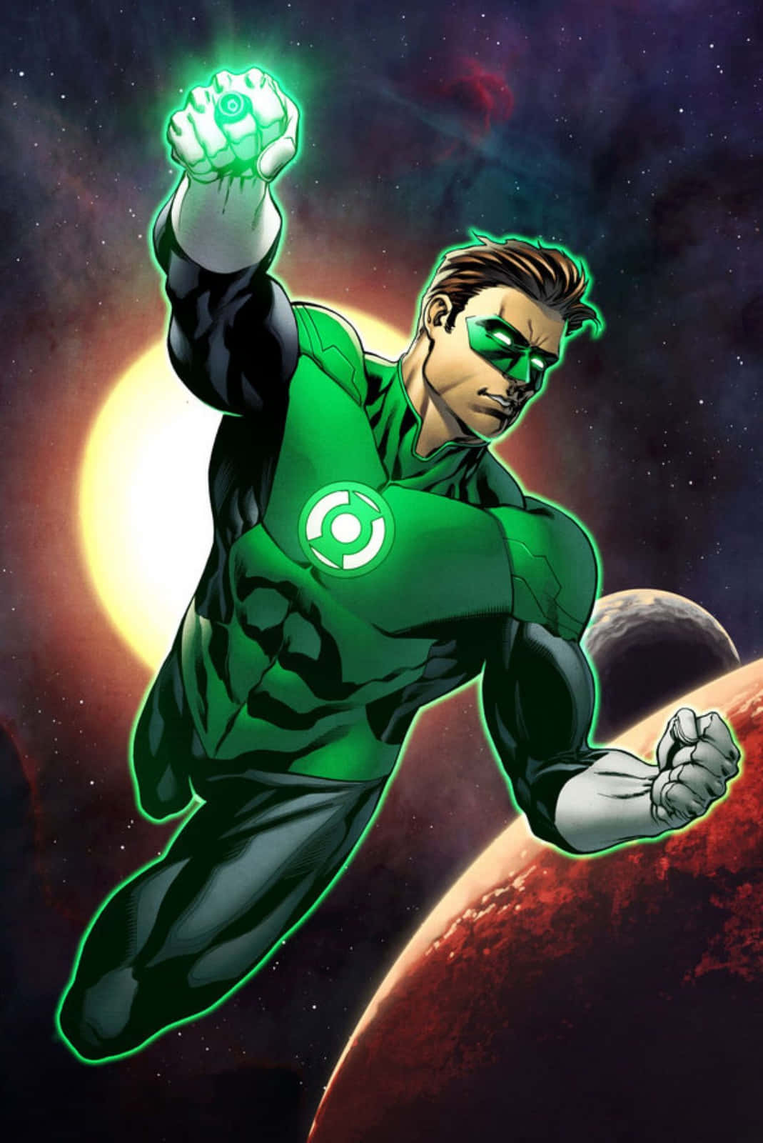 Enskarp Och Färgglad Bild Av Green Lantern-symbolen.