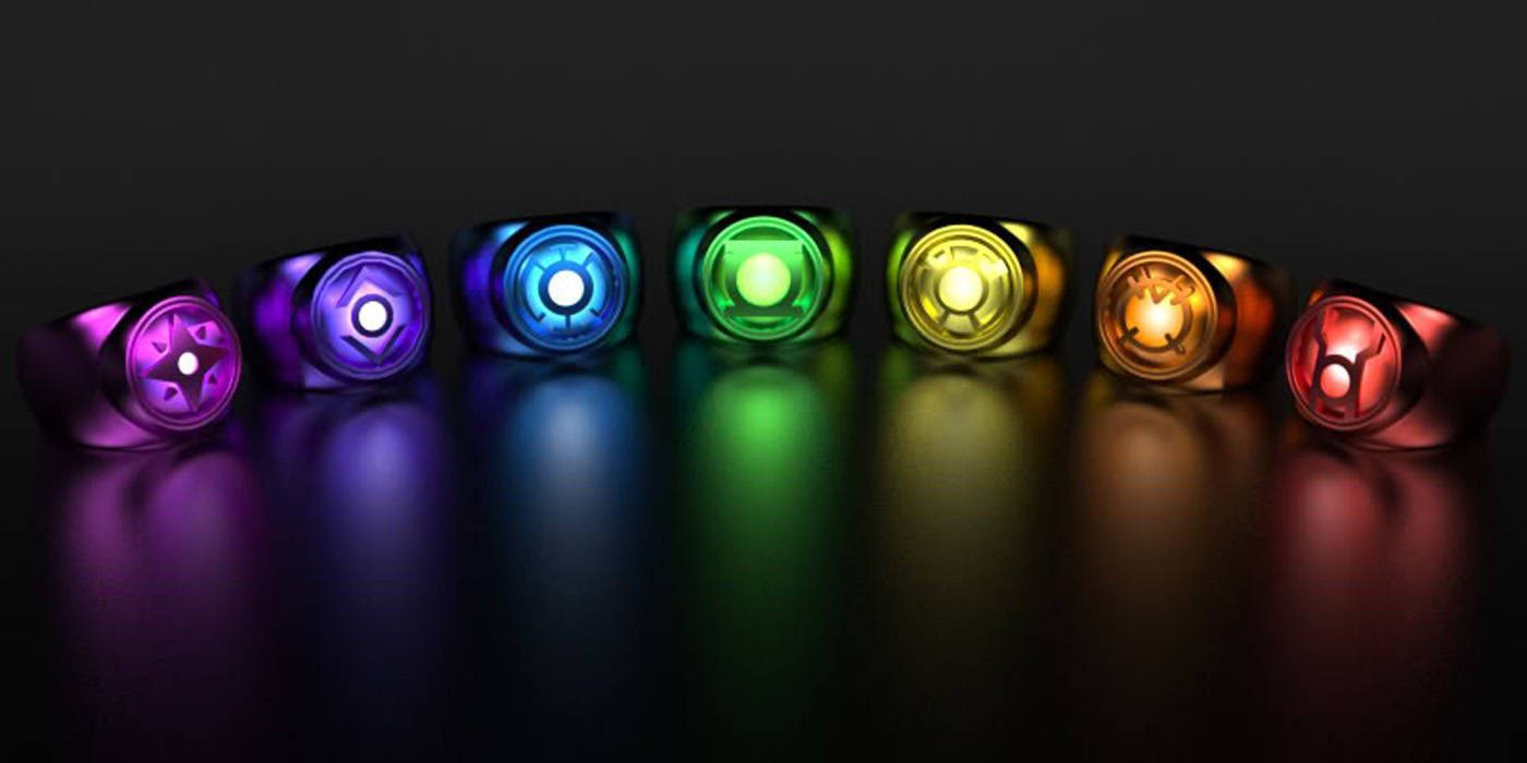 Green Lantern Colored Rings Background