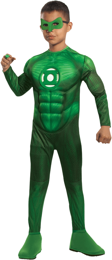 Green Lantern Costume Child Pose PNG