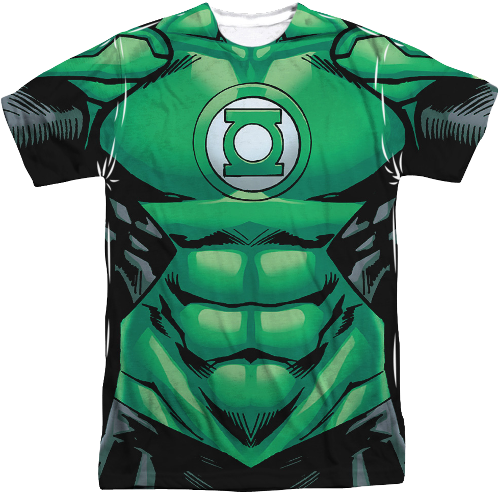 Green Lantern Costume T Shirt Design PNG