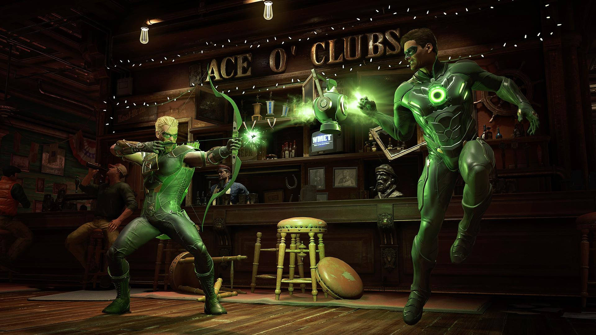 Green Lantern Fights Green Arrow Wallpaper