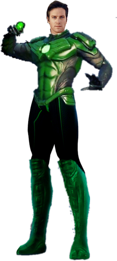 Green Lantern Hero Pose PNG