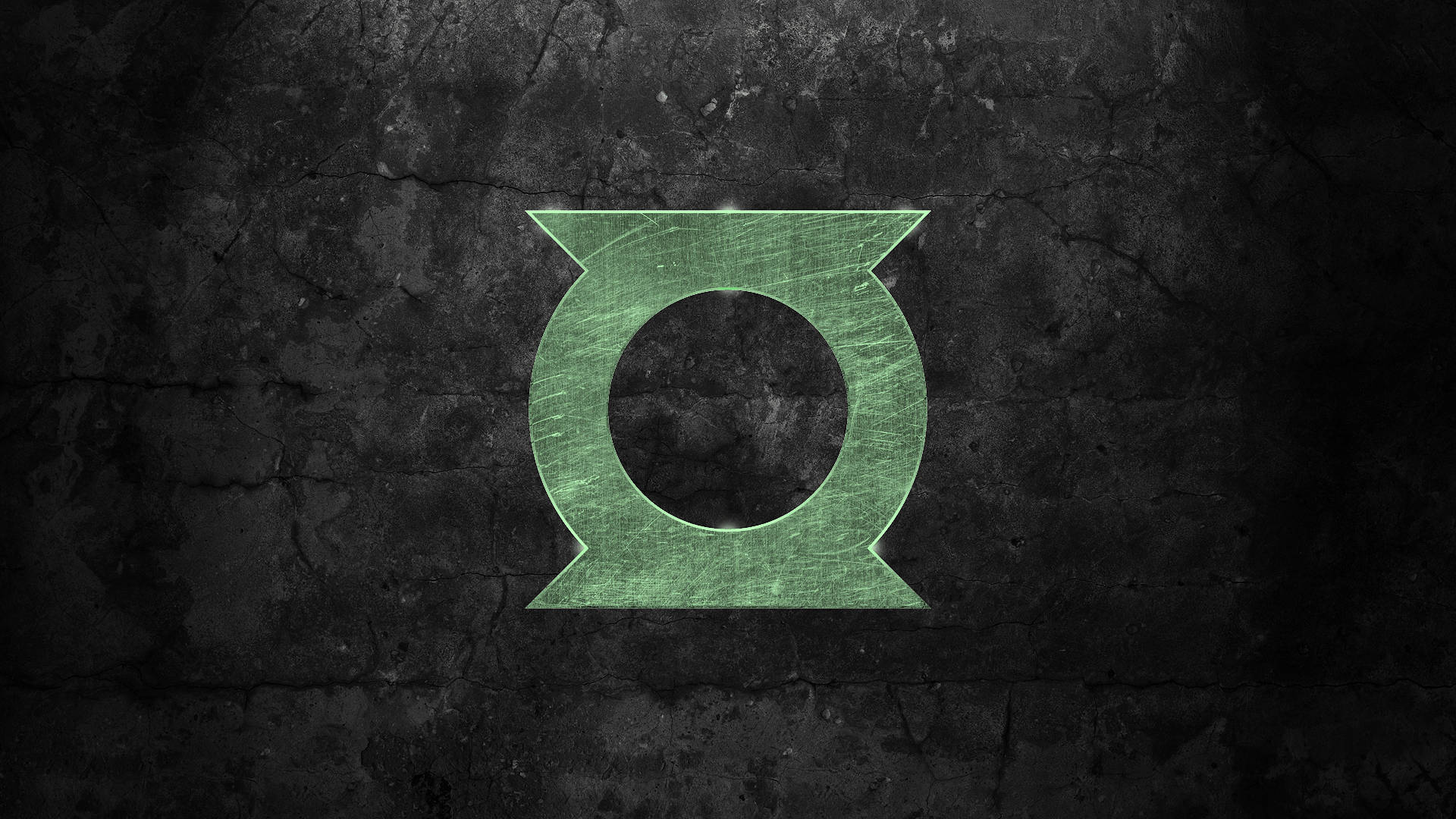 Green Lantern Logo In Wall Background